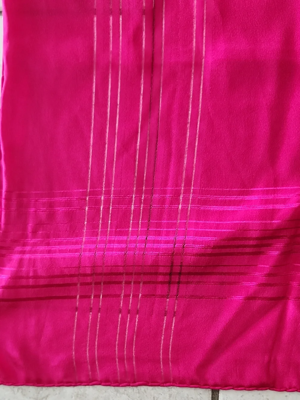 Vibrant Fuchsia Square Silk Scarf With